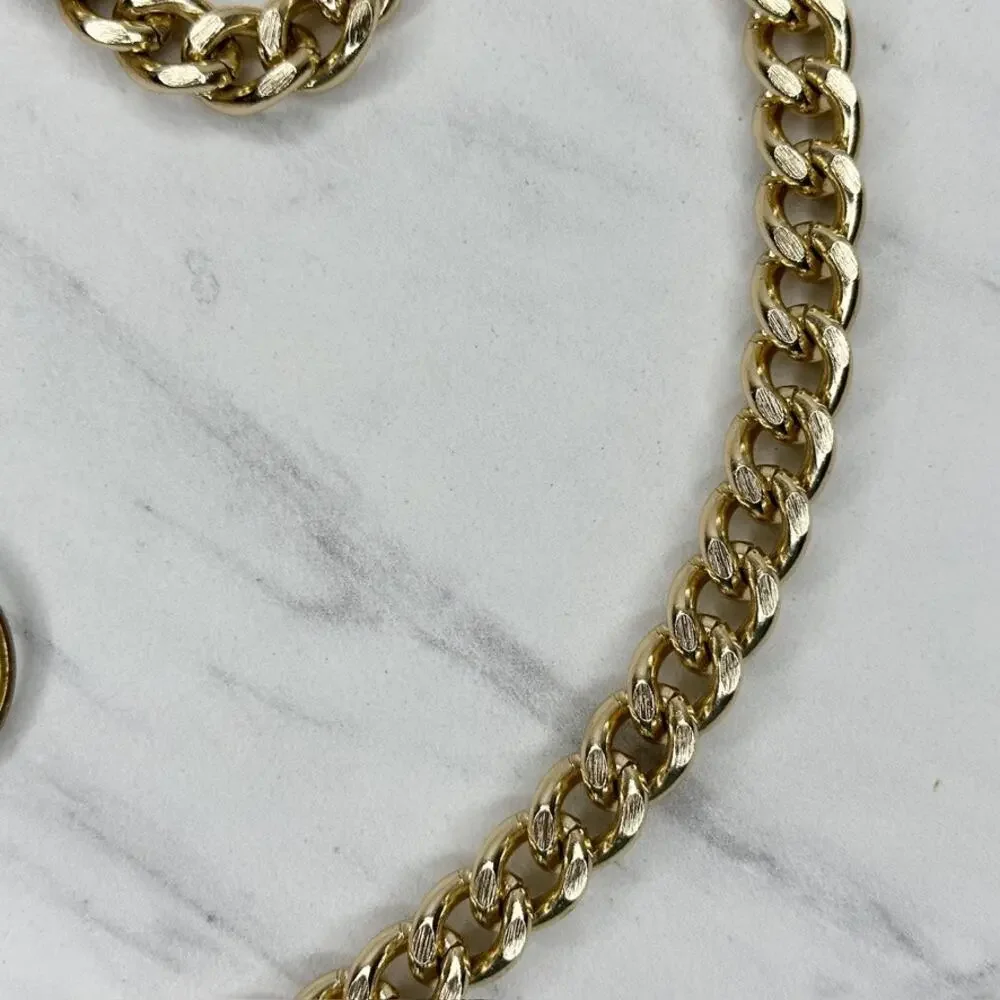 Gold Tone Curb Chain Belt One Size (OS) ✨
